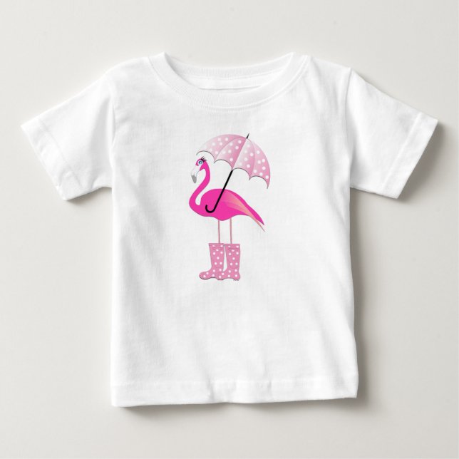 Rosa Flamingo - Baby Bra Jersey T-Shirt  (Framsida)