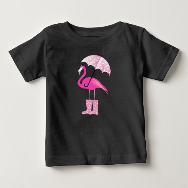 Rosa Flamingo - Baby Bra Jersey T-Shirt  (Framsida)