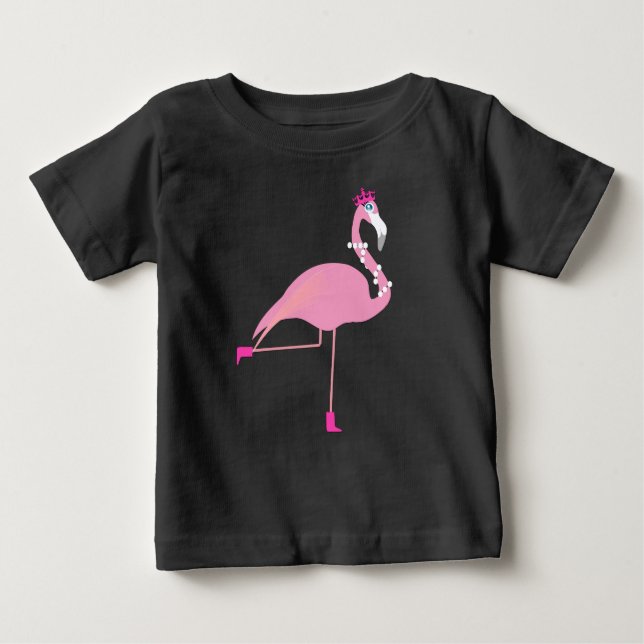 Rosa Flamingo - Baby Bra Jersey T-Shirt  (Framsida)
