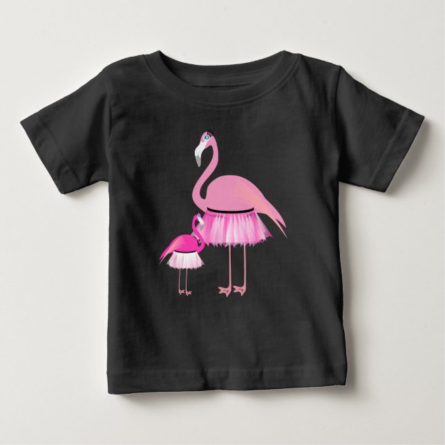 Rosa Flamingo - Baby Bra Jersey T-Shirt  (Framsida)