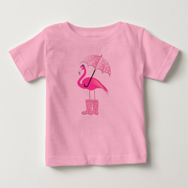 Rosa Flamingo - Baby Bra Jersey T-Shirt  (Framsida)