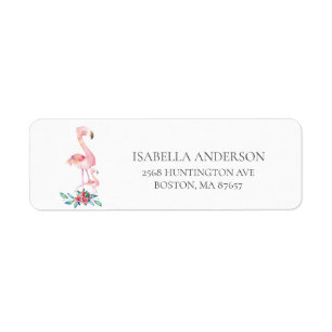 Rosa Flamingo Baby Shower-adressetikett Returadress Etikett