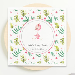 Rosa Flamingo Baby Shower för färgstark tropisk Bl Pappersservett