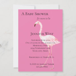 Rosa Flamingo Baby Shower Inbjudningar