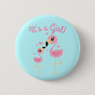 Rosa Flamingo Baby Shower Knapp