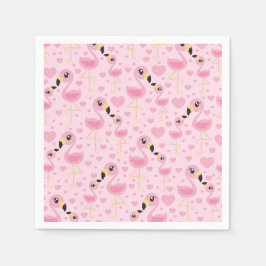 Rosa Flamingo Baby Shower Pappersservett