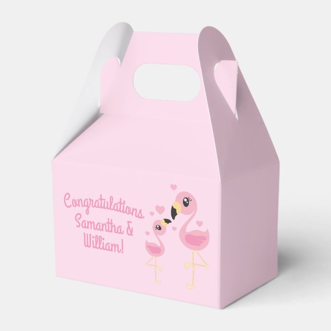 Rosa Flamingo Baby Shower Presentaskar (Framsidan Sidan)