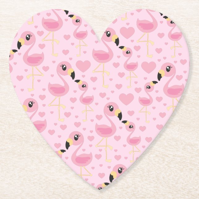 Rosa Flamingo Baby Shower Underlägg Papper (Framsida)