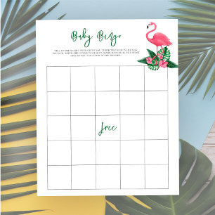 Rosa flamingo babydusch - Baby bingo-spel