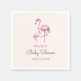 Rosa Flamingo Babyfirande Servett
