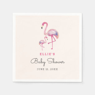 Rosa Flamingo Babyfirande Servett