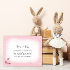 Rosa Flamingo Ballerina Bokar for Baby Shower Game Tilläggskort