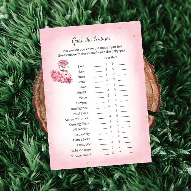 Rosa Flamingo Ballerina gissar - spel Inbjudningar (Skapare uppladdad)