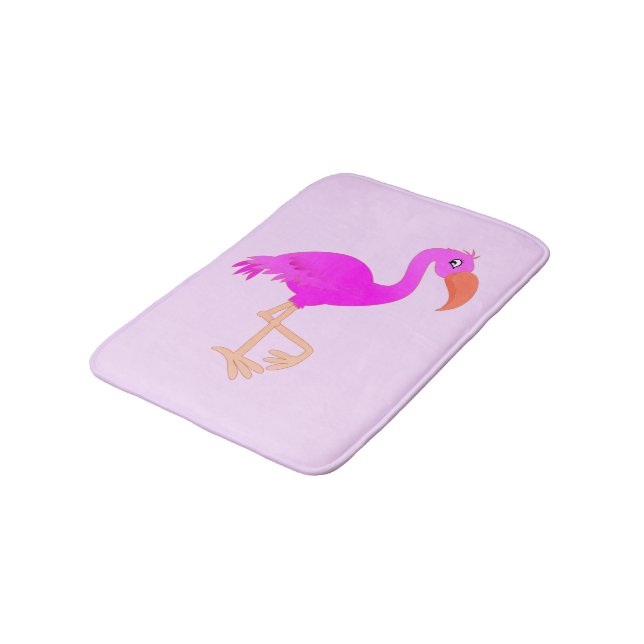 Rosa Flamingo Bath Mat - Ditt Färg Badrumsmatta (Vinklad)