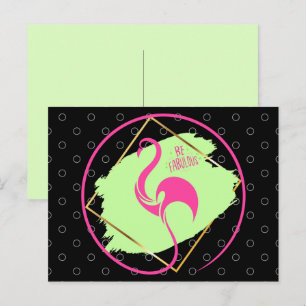 Rosa Flamingo BE Flamingo BE Flamingo, Ljudande Vykort