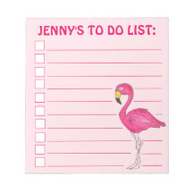 Rosa Flamingo Beach Bird Personlig to Do List