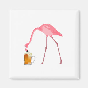 Rosa Flamingo Beer Älskare Magnet