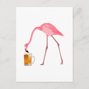 Rosa Flamingo Beer Älskare Vykort