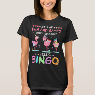 Rosa Flamingo Bingo Funny Gift Art T Shirt