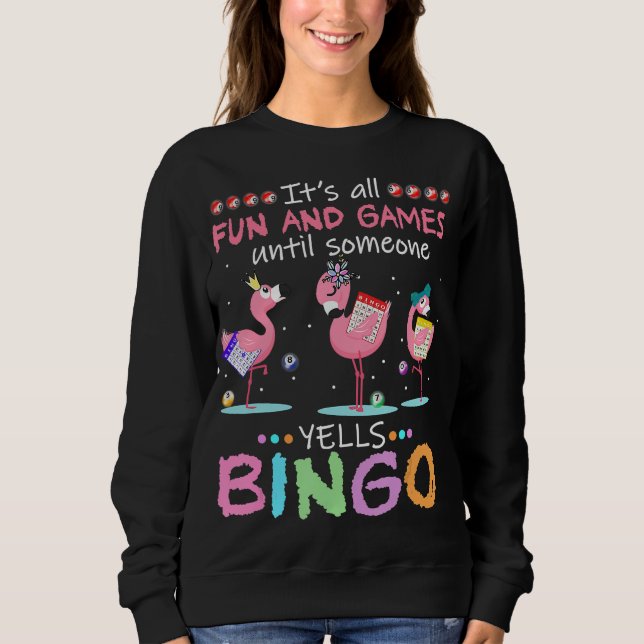 Rosa Flamingo Bingo Funny Gift Art T Shirt (Framsida)