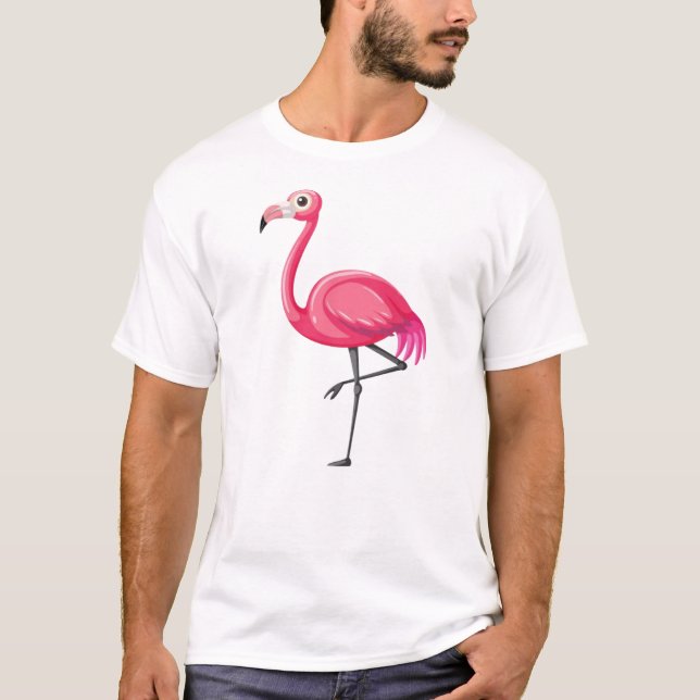 Rosa Flamingo Bird-89686 T Shirt (Framsida)