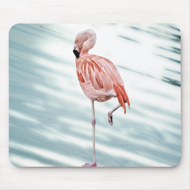 Rosa Flamingo Bird Art Mouse Pad Musmatta (Framsidan)