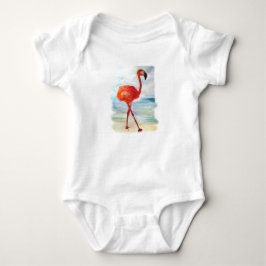 Rosa Flamingo Bird Baby Jersey Bodykostym T Shirt