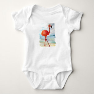 Rosa Flamingo Bird Baby Jersey Bodykostym T Shirt