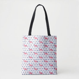 Rosa Flamingo Bird Dot Mönster Tote Bag Tygkasse