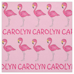 Rosa Flamingo Bird Flamingos Personlig Namn Fab Tyg