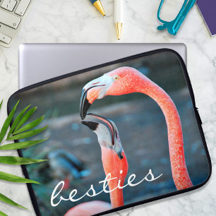Rosa Flamingo Bird Friends Photography Besties Laptop Fodral