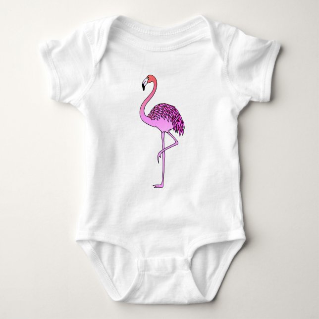 Rosa Flamingo Bird Lineart-57667 T Shirt (Framsida)