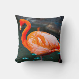 Rosa Flamingo Bird Photo BeSnygg modern Modern Kudde