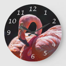 Rosa Flamingo Bird Wall Clock