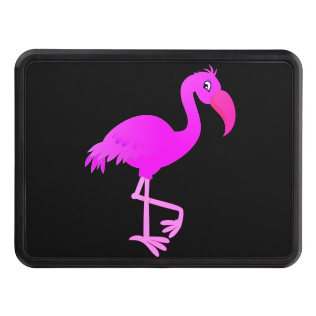 Rosa Flamingo Black Hitch Cover eller Välj Färg Dragkroksskydd (Framsidan)