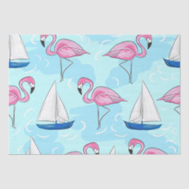 Rosa Flamingo Blue Sailboat Preppy