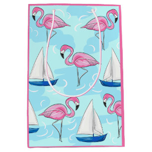 Rosa Flamingo Blue Sailboat Preppy