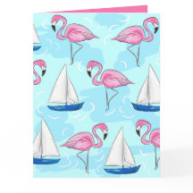 Rosa Flamingo Blue Sailboat Preppy
