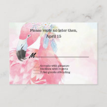 Rosa Flamingo Bröllop OSA Card