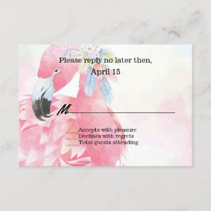 Rosa Flamingo Bröllop OSA Card Kort