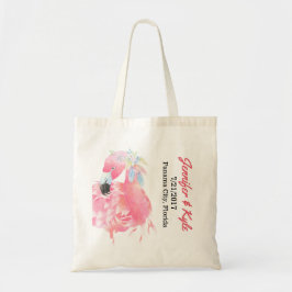 Rosa Flamingo bröllopsförmån Tote Bag Tygkasse