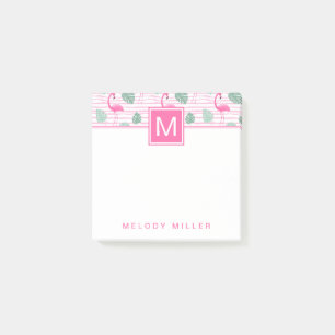 Rosa Flamingo Center Square Personlig Post-it Block