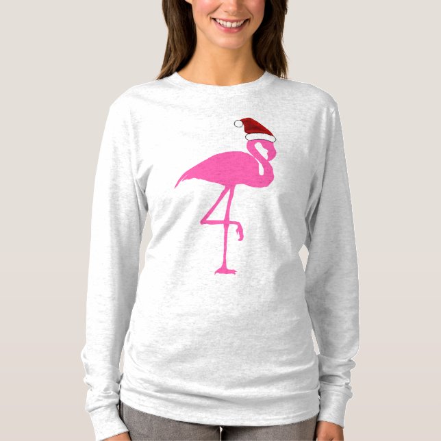 ROSA FLAMINGO CHRISTMAS T-Shirts (Framsida)