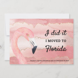 Rosa Flamingo Cloud Mönster I Flyttat till Florida Meddelande