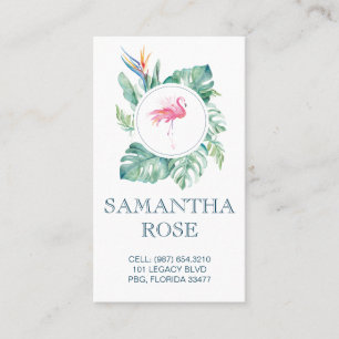 Rosa Flamingo Coastal Mamma Card Visitkort