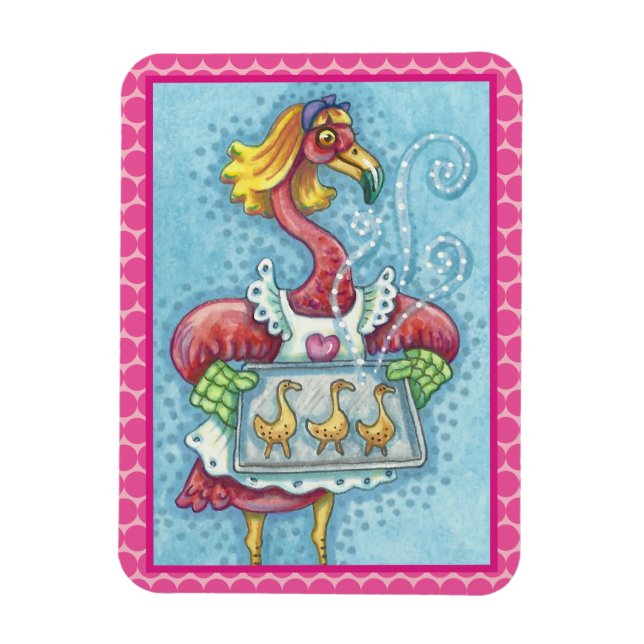 ROSA FLAMINGO COOKIES, POLKA DOT MAGNET (Vertikal)