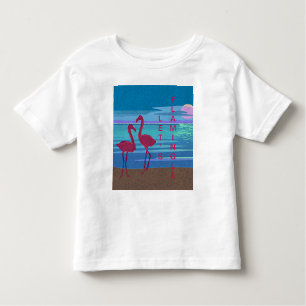 Rosa Flamingo Couple vid Sunset Småbarn T-Shirt