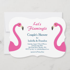 Rosa Flamingo Couples Shower-inbjudan Inbjudningar