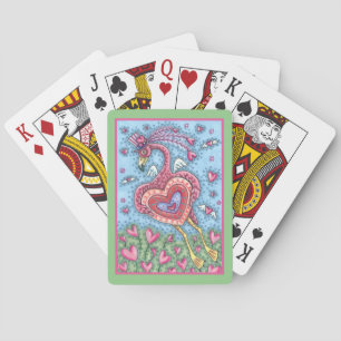 ROSA FLAMINGO CUPID OCH FLYGHJÄRTOR VALENTINE CASINOKORT
