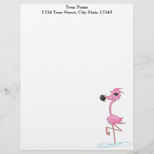 Rosa Flamingo Customized letterhead Brevhuvud